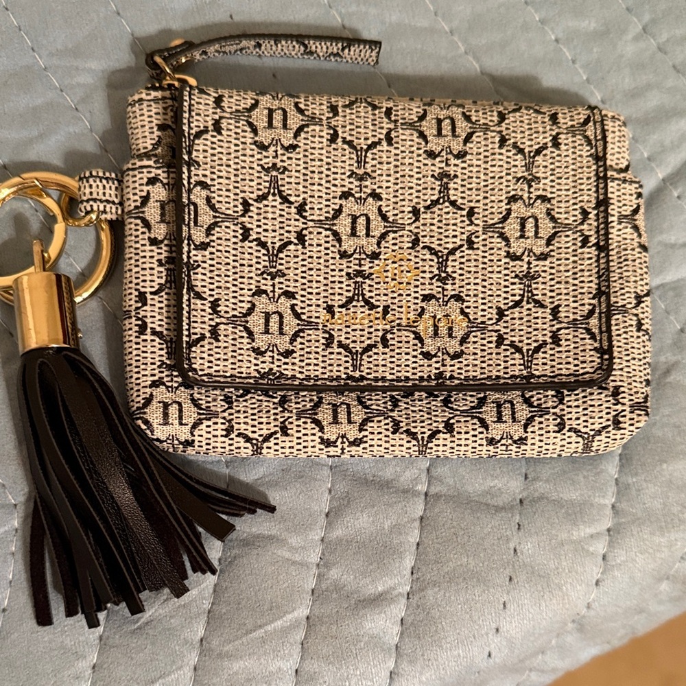 Chic Black and Cream Patterned Women's Wallet